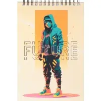 Блокнот А5, 60 листов, на гребне, обложка из мелованного картона, плотность 60 г/м&sup2;, МИКС