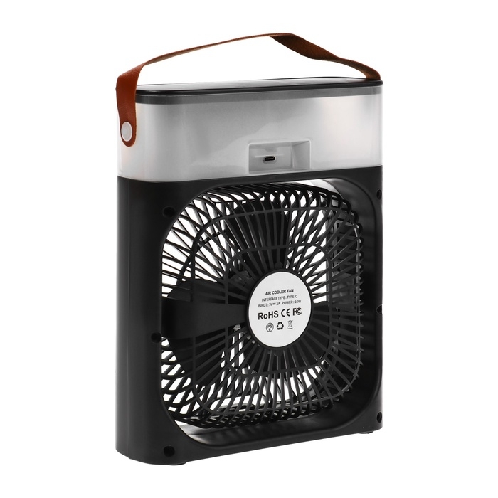 Портативный вентилятор LOF-06, с функцией увлажнителя, 3 скорости, питание USB, чёрный