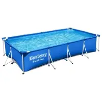 Бассейн каркасный Steel Pro, 400&times;211&times;81 см, фильтр-насос, прямоугольный, синий, 56424 Bestway