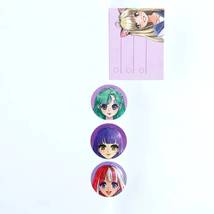 Стикеры с липким слоем 4 блока по 20 л «Аниме» Стикеры с липким слоем 4 блока по 20 л «Аниме»