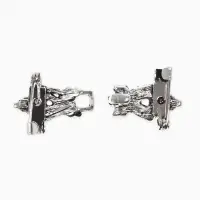 Зажим для кардигана "Ажур", х, цвет серый в чернёном серебре