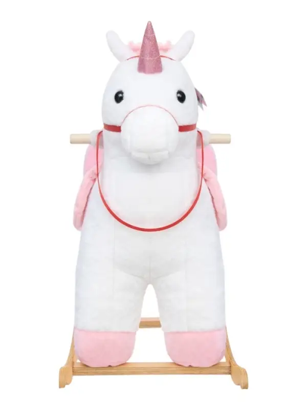 Качалка &laquo;Единорог&raquo;, со спинкой, белая