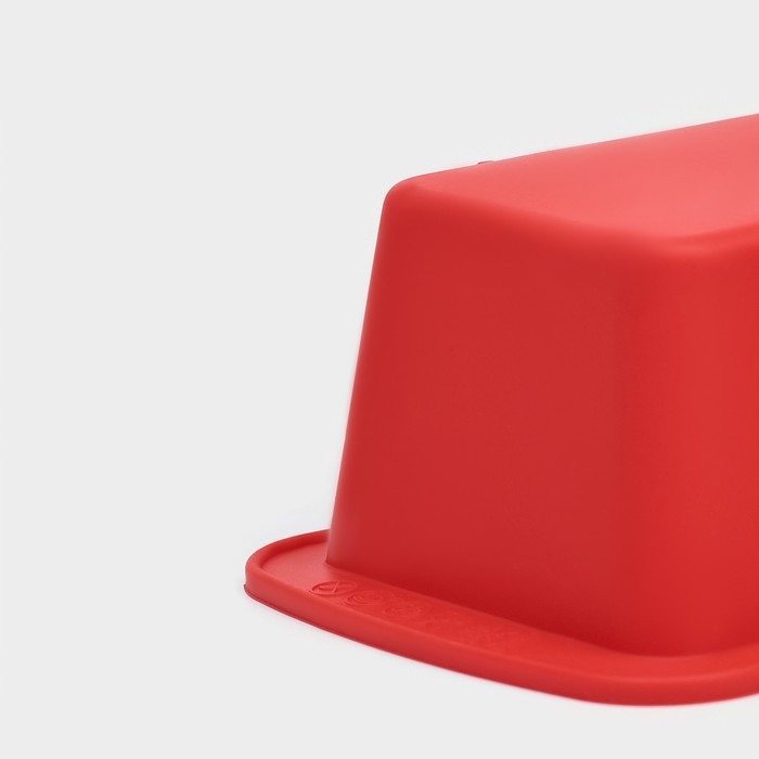 Форма для выпечки Доляна &laquo;Хлеб&raquo;, силикон, 16,5&times;8,3&times;5,3 см, внутр.размер 14,5&times;6,3&times;5,3 см, цвет красный