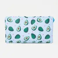 Косметичка на молнии, с ручкой, цвет белый/голубой