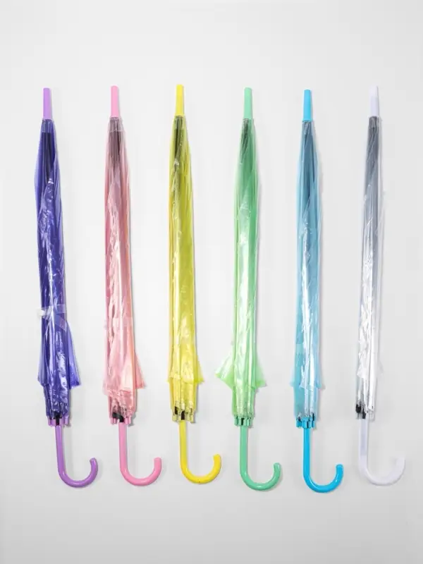 Зонт - трость полуавтоматический, 8 спиц, R=46/55 см, d=92 см, МИКС