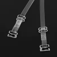 Лямки для бюстгальтера, силиконовые, фурнитура металл, 0.5 см, 37 см, пара, прозрачные