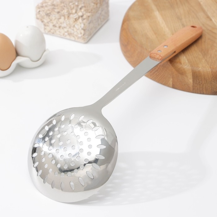 Шумовка «Эко», 38,5×12 см, цвет серебряный Шумовка «Эко», 38,5×12 см, цвет серебряный