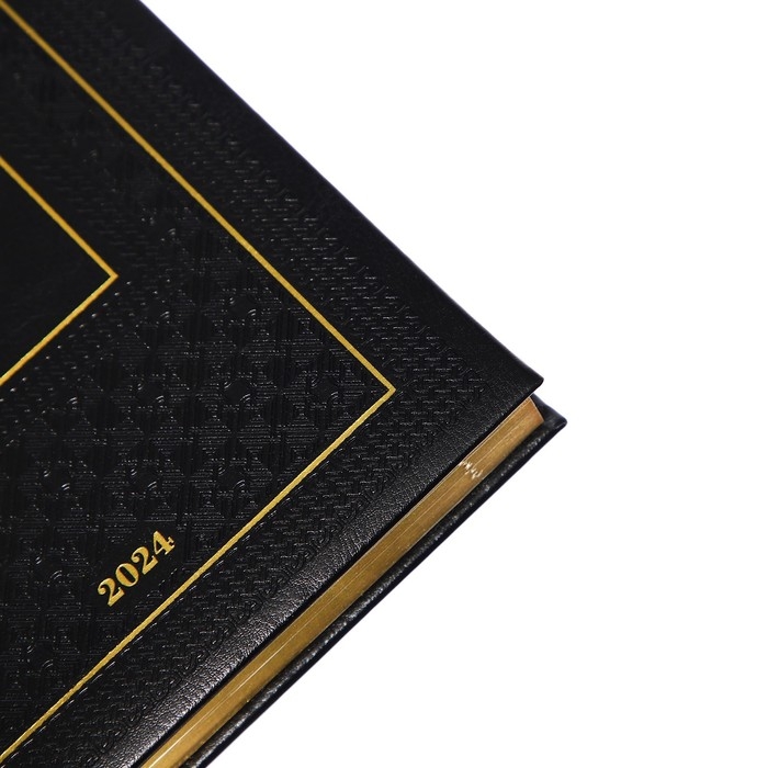Ежедневник датированный 2024 A5 176 листов, deVENTE.Symbol, твёрдая обложка из искусственной кожи, тиснение фольгой, ляссе, кремовый блок 70 г/м2, чёрный Ежедневник датированный 2024 A5 176 листов, deVENTE.Symbol, твёрдая обложка из искусственной кожи, тиснение фольгой, ляссе, кремовый блок 70 г/м2, чёрный