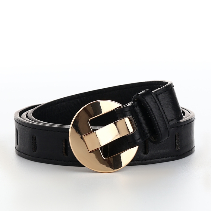 Ремень женский, ширина 2,5 см, пряжка металл, цвет чёрный Ремень женский, ширина 2,5 см, пряжка металл, цвет чёрный
