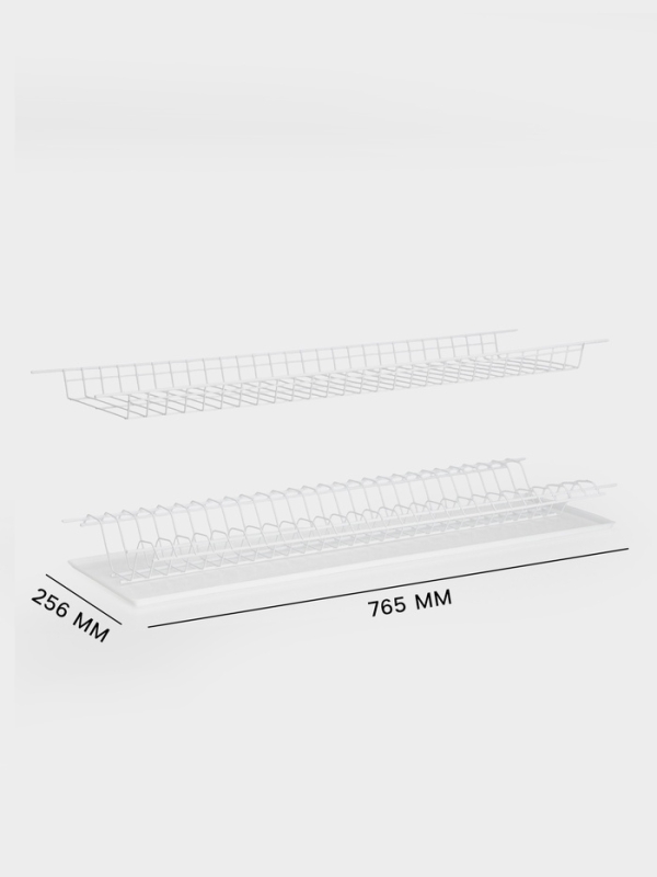 Сушилка для посуды с поддоном для шкафа 80 см, 76.5×25.6 см, белая