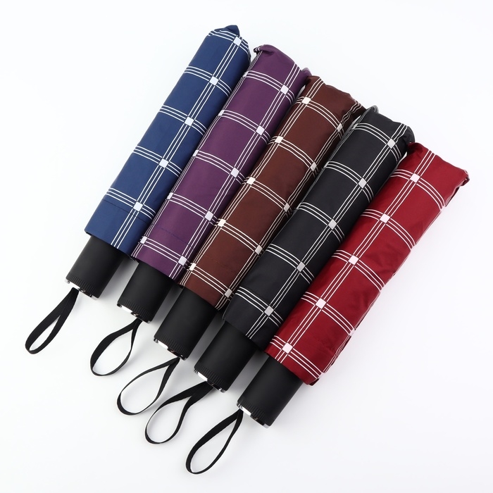 Зонт механический «Клетка», эпонж, 4 сложения, 10 спиц, R = 57/63 см, D = 126 см, цвет МИКС Зонт механический «Клетка», эпонж, 4 сложения, 10 спиц, R = 57/63 см, D = 126 см, цвет МИКС