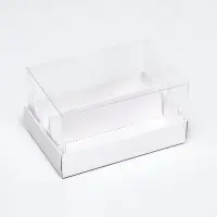 Кондитерская коробка складная под 2 эклера, белая, 9&times;13.5&times;7 см