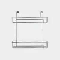 Полка для ванной прямоугольная, 2-х ярусная, 29*12,5*30 см, цвет хром