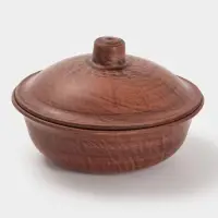 Форма для запекания с крышкой, 550 мл., 16&times;11 см, красная глина