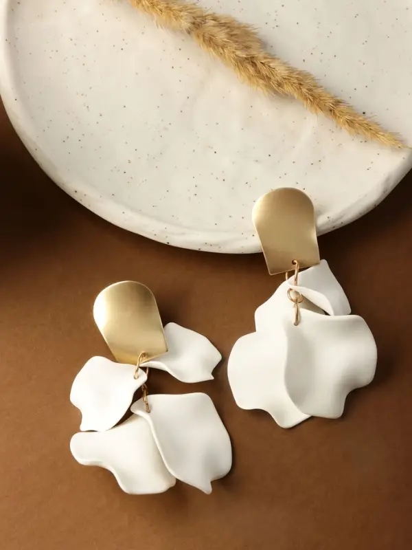 Серьги ассорти &laquo;Ветер&raquo;, неровность, цвет бело-золотой