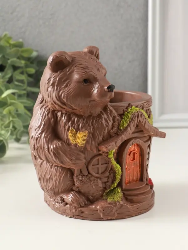 Подставка для мелочей &laquo;Мишка теремок&raquo; 14&times;11 см, коричневый