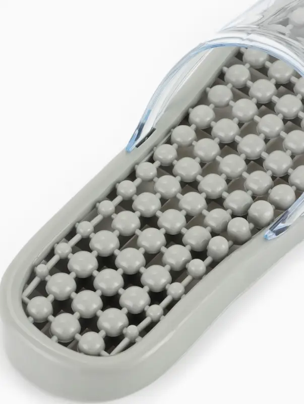 Массажёр для ног, тапочки, пара, 25 см, размер 37-39, серый