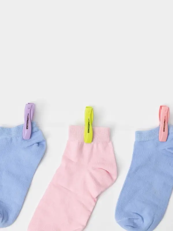 Прищепки для белья в синей корзинке Доляна, 6 см, 20 шт., МИКС