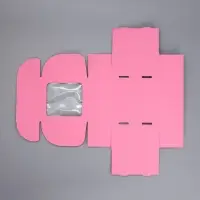 Коробка подарочная сборная с окном, упаковка, &laquo;Розовый&raquo;, 16 х 8 х 16 см