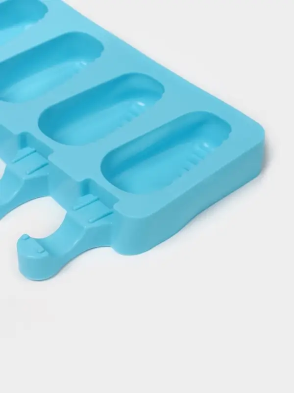 Форма для мороженого Доляна &laquo;Эскимо в глазури&raquo;, силикон, 18.5&times;12.3&times;2.5 см, 4 ячейки, синяя