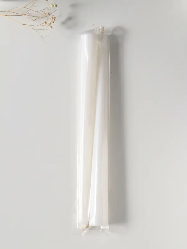 Набор свечей античных 25 см, 2 шт., 58 г, 7 ч, белый