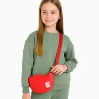 Сумка детская для девочки на молнии, красная