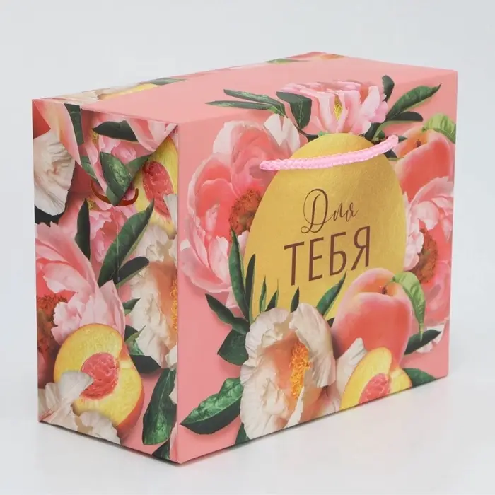 Пакет&mdash;коробка, подарочная упаковка, Flower, 23&times;18&times;11 см