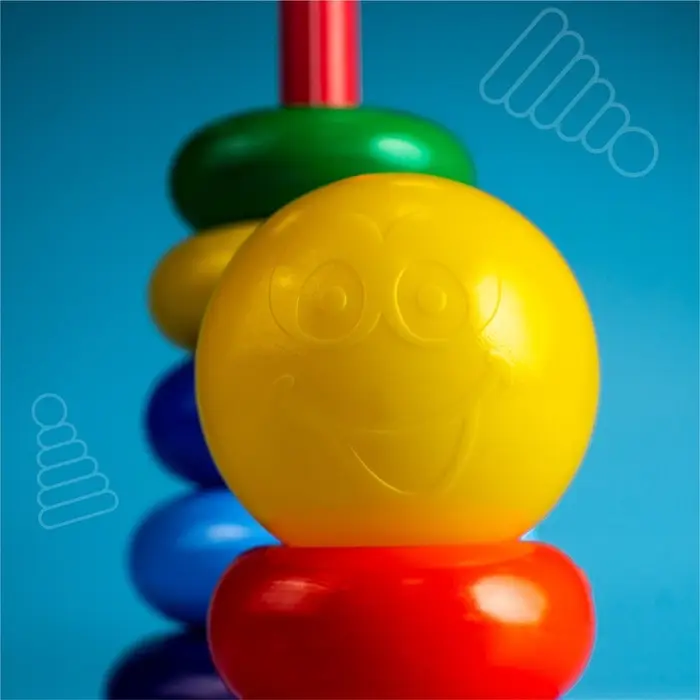 Пирамидка детская, 7 колец, с шаром