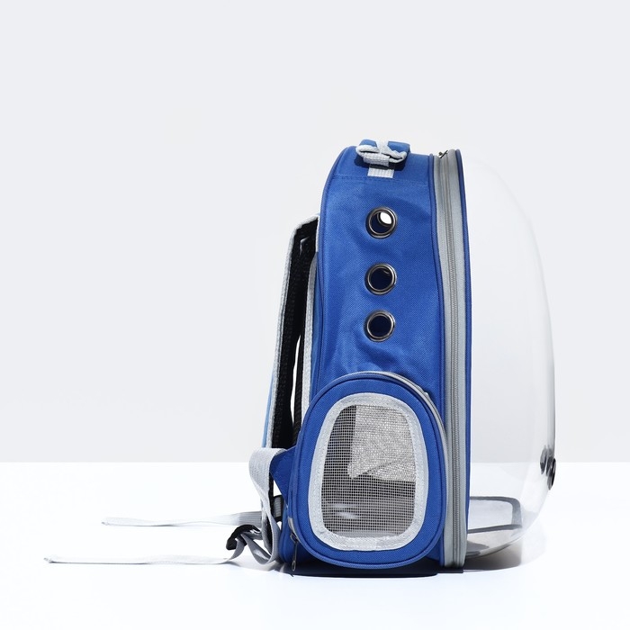 Рюкзак для переноски кошек и собак, прозрачный, 31 х 28 х 42 см, синий Рюкзак для переноски кошек и собак, прозрачный, 31 х 28 х 42 см, синий