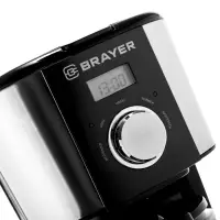 Кофеварка BRAYER 1122BR, 900 Вт, 1.5 л, таймер, капельная, LCD-дисплей