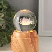 Сувенир стекло свет "Шар. Лотос" 6хLED шар d=6 см, крутится, USB 7х7х10 см Сувенир стекло свет "Шар. Лотос" 6хLED шар d=6 см, крутится, USB 7х7х10 см