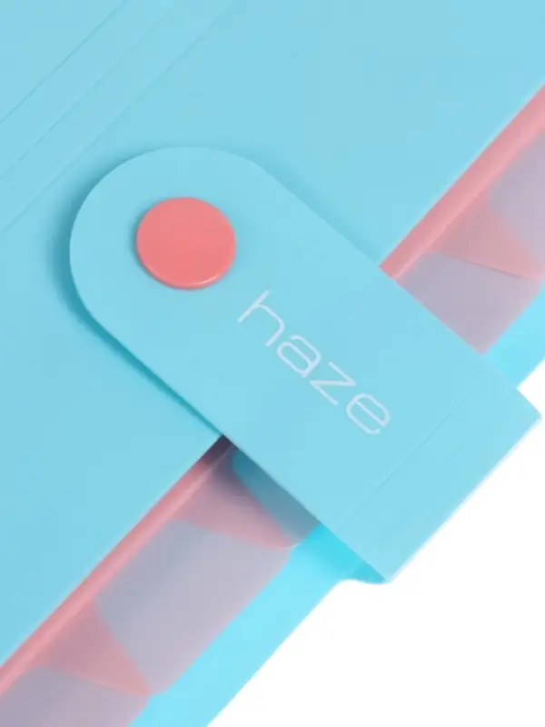 Папка А4 Haze, 12 отделений, 600 мкм, на кнопке, голубая