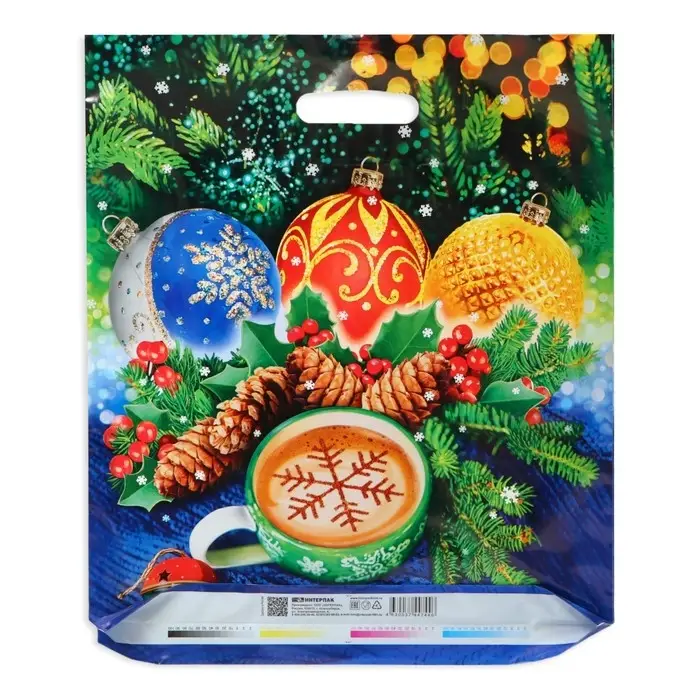 Пакет Пакет "Огоньки", полиэтиленовый с вырубной ручкой 40х47 см.