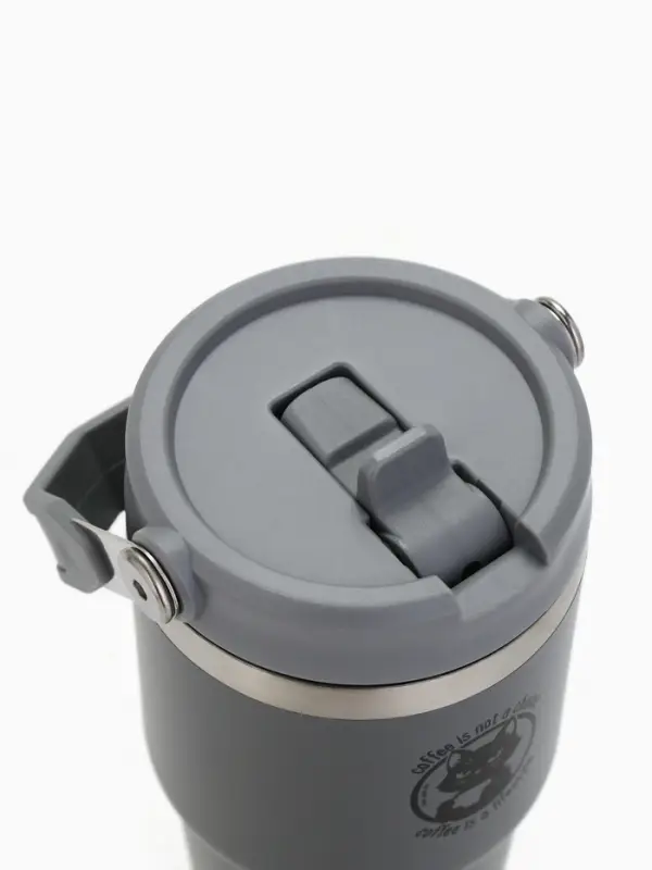 Термостакан с ручкой Coffee, 600 мл, серый