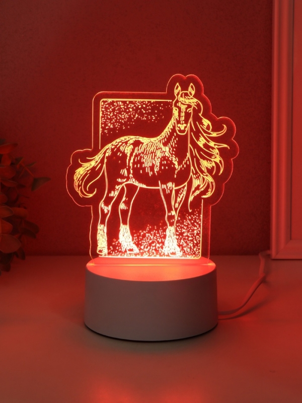 Светильник Светильник "Лошадь" LED RGB от сети RISALUX 9,5х12,9х16 см