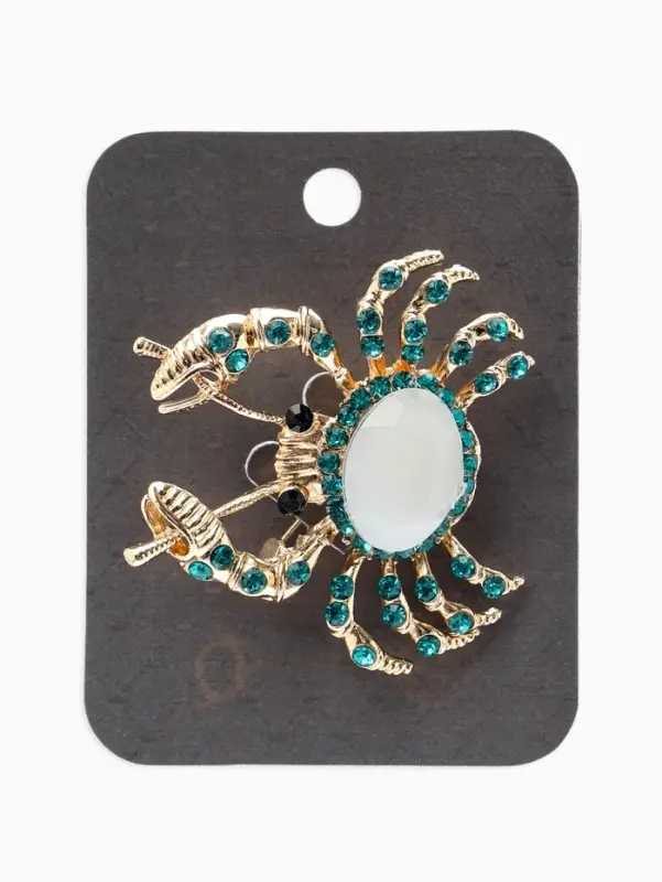 Брошь &laquo;Крабик&raquo;, морская в золоте