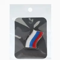 Брошь "Флаг России", триколор в серебре