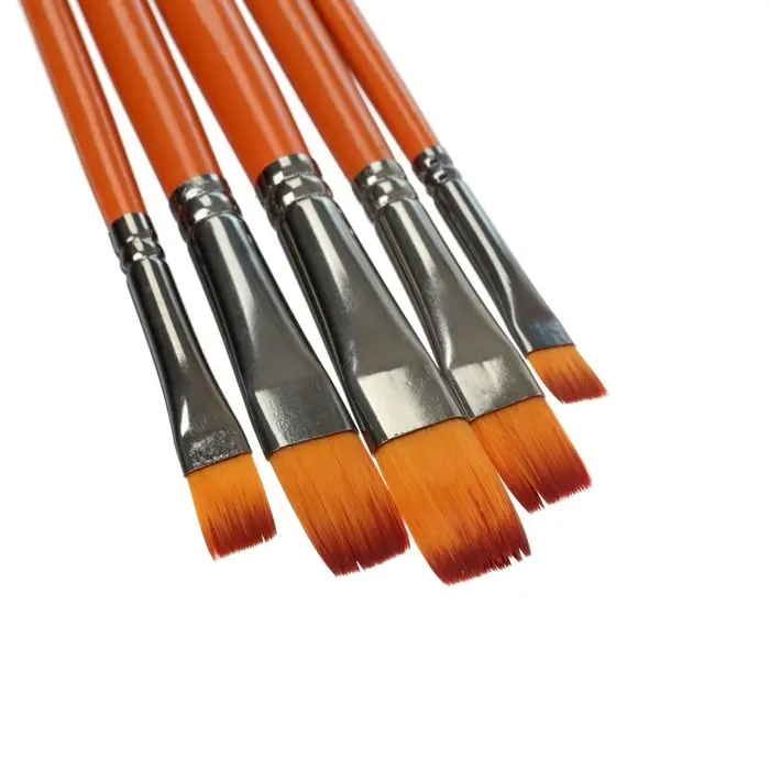 Набор кистей для рисования, синтетика, 5 штук: № 2, 4, 6, 8, 10, плоские, в блистере, международный размер