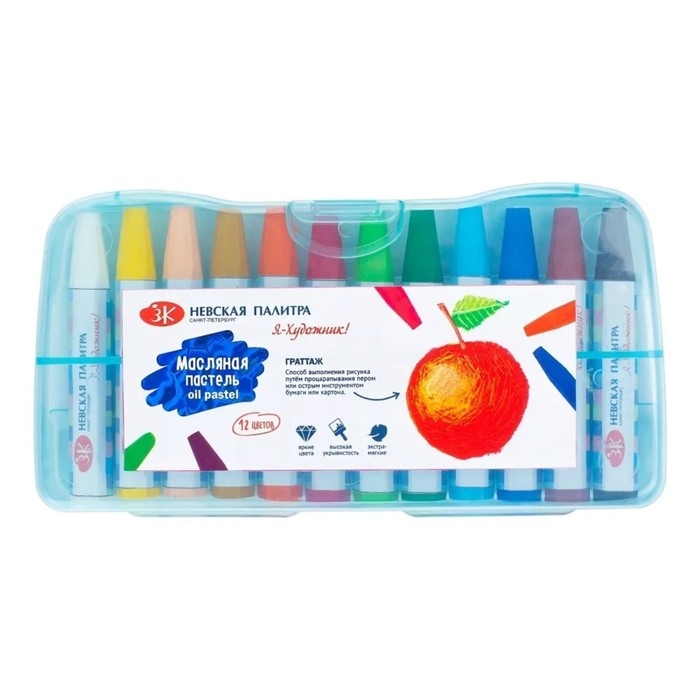 Пастель масляная ЗХК  Пастель масляная ЗХК "Я - Художник!", 12 цветов, 74/11 мм, шестигранная, 216421477