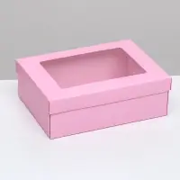 Коробка подарочная складная, упаковка, &laquo;Розовая&raquo;, с окном 21&times;15&times;7 см