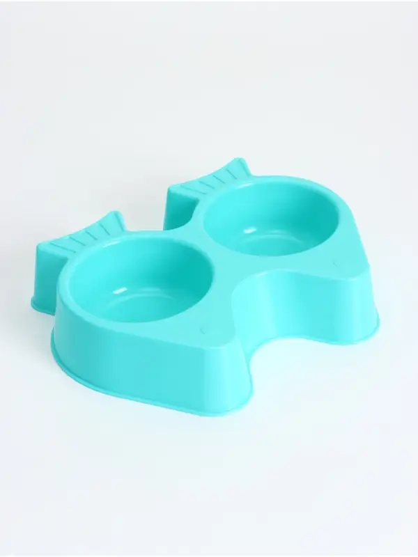 Миска двойная фигурная "Рыбы", голубая