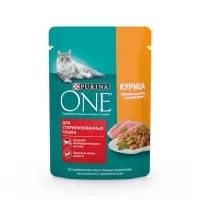 Влажный корм Purinа One для стерилизованных кошек, курица/фасоль, 75 г