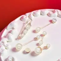 Набор булавок (6 шт.) &laquo;Жемчужное ассорти&raquo;, 6.5 см, белый в золоте