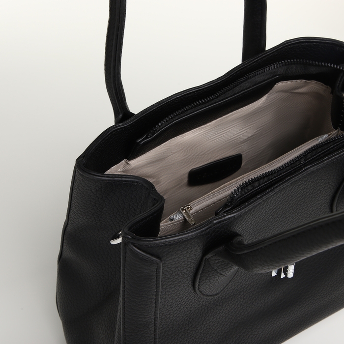 Сумка женская на молнии, TEXTURA, средний размер, цвет чёрный Сумка женская на молнии, TEXTURA, средний размер, цвет чёрный