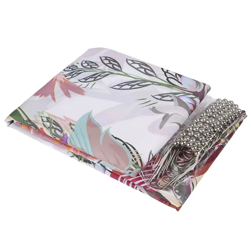 VETTA Шторка для ванной, с утяжелителем, полиэстер, 90 г/м2, 180x200см, Цветы, 055