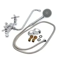 Смеситель для ванны Accoona A7182G, двухрычажный, белый/хром