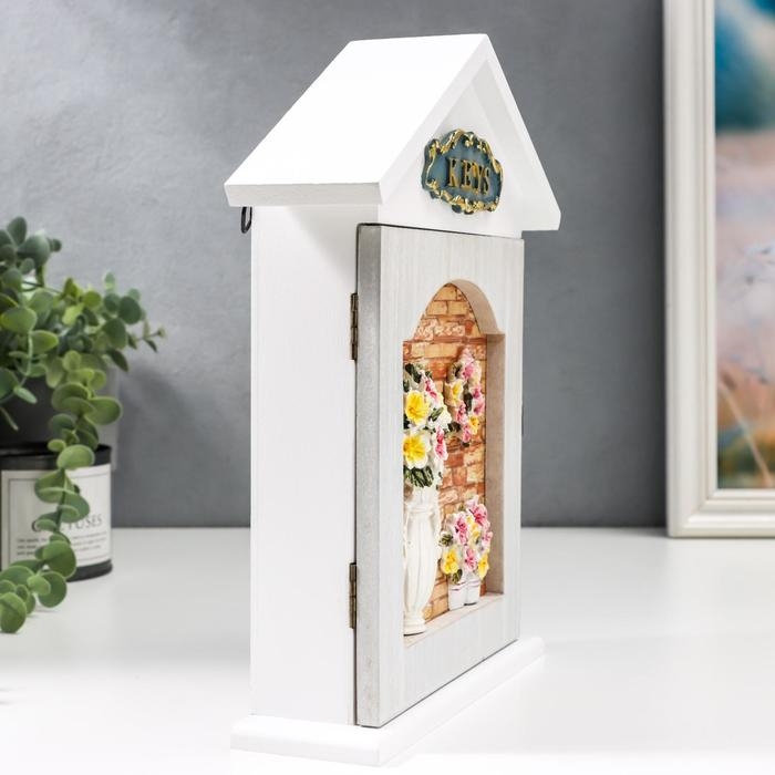 Ключница дерево 6 крючков Ключница дерево 6 крючков "Плюмерии" 28х22х6,3 см