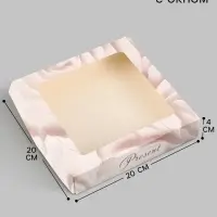 Коробка подарочная складная &laquo;Подарок&raquo;, 20&times;20&times;4 см, с окном