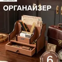 Органайзер 6 секций, с выдвижным ящиком, 21&times;15&times;13 см