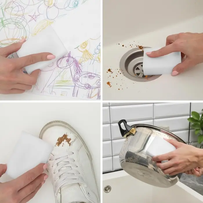 Губки меламиновые для удаления пятен Доляна, 2 шт., 9×6×3 см